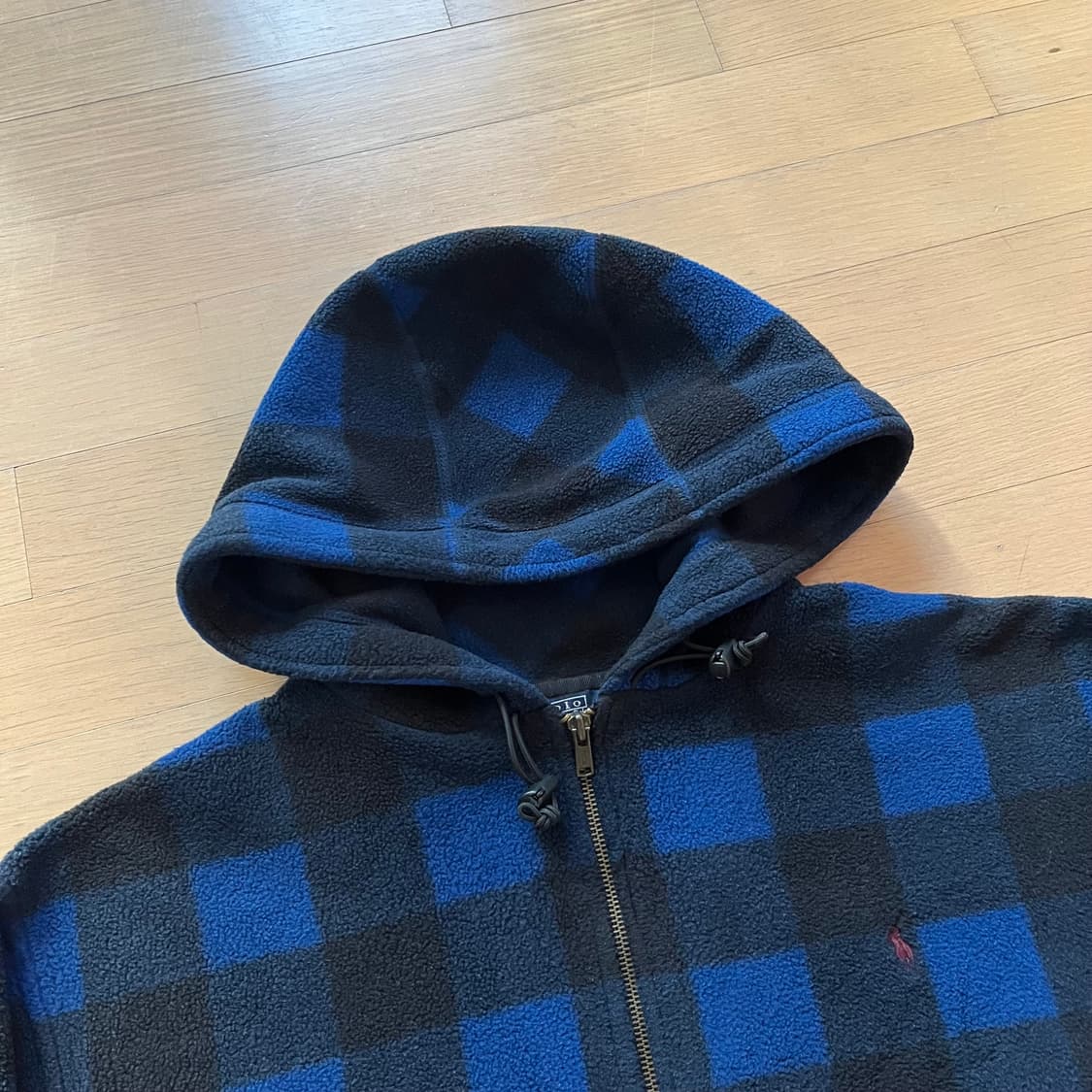 90년대 폴로랄프로렌 플리스 체크 아노락 자켓 미국제조 USA 상품이미지4