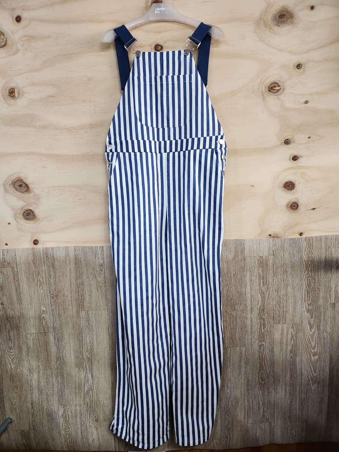 1037) 사이다 CIDER 스트라이프 멜빵 바지 상품이미지1