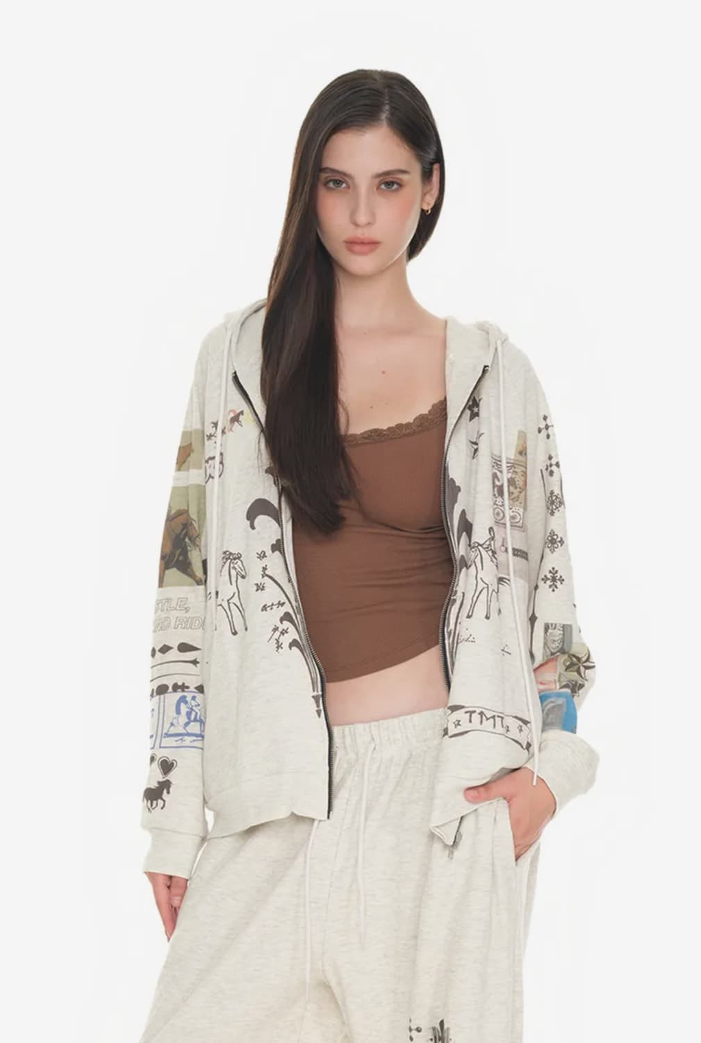 투머치택스 후드 아이보리 상품이미지1