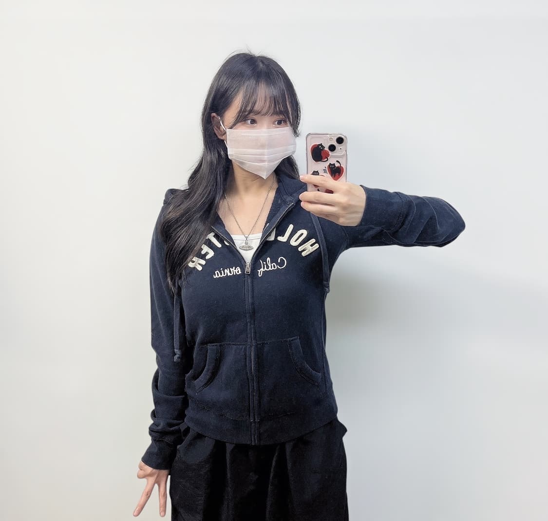 홀리스터 아치 로고 후드집업 네이비 상품이미지1