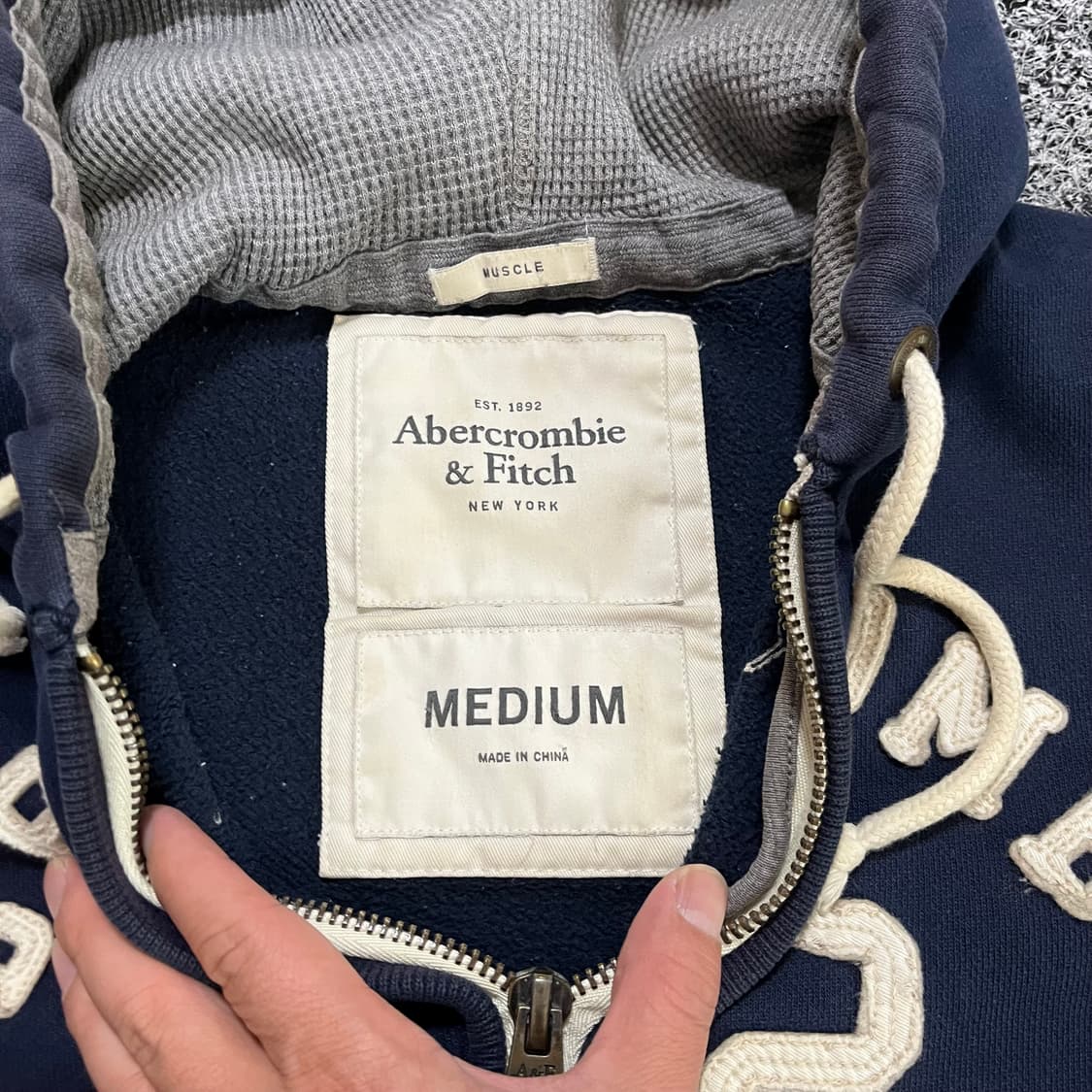 아베크롬비 후드집업 네이비  상품이미지2