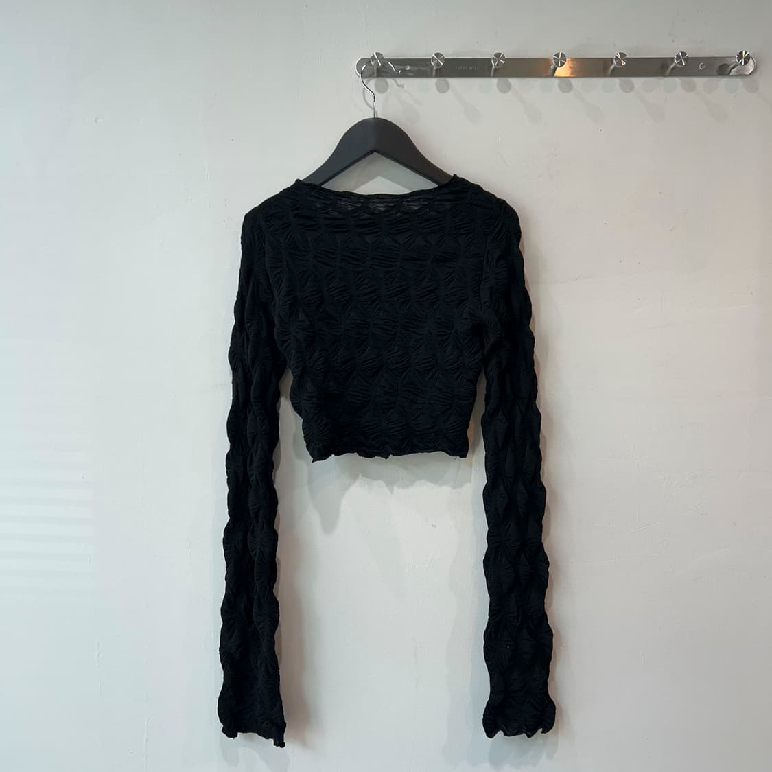 블랙 플리츠 크롭 볼레로 가디건 상품이미지6