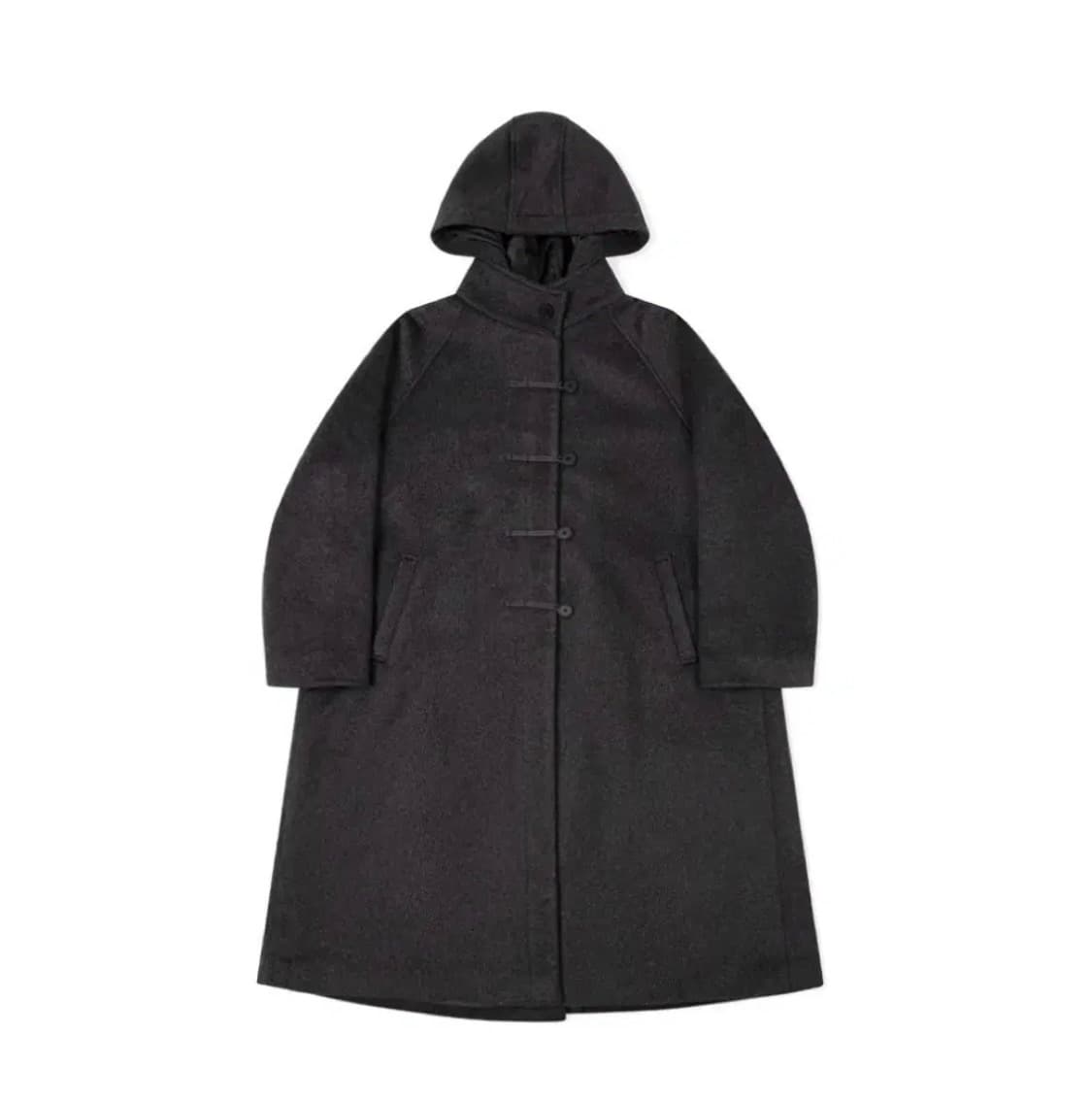 미세키서울 후디 롱 더플 코트 차콜 상품이미지1