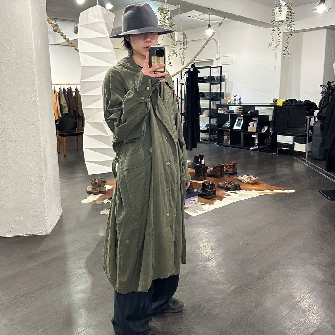 요지야마모토 오버사이즈 벨티드 트렌치 코트 상품이미지5