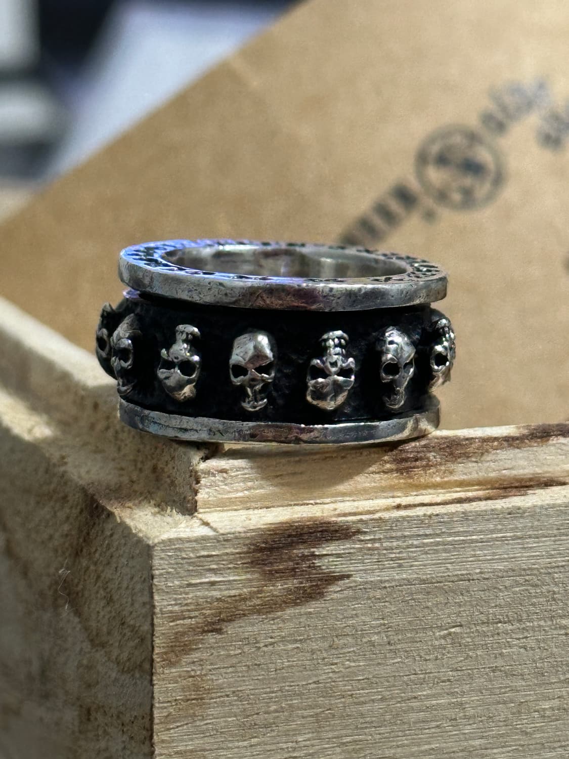 skull spinner silver ring 상품이미지5