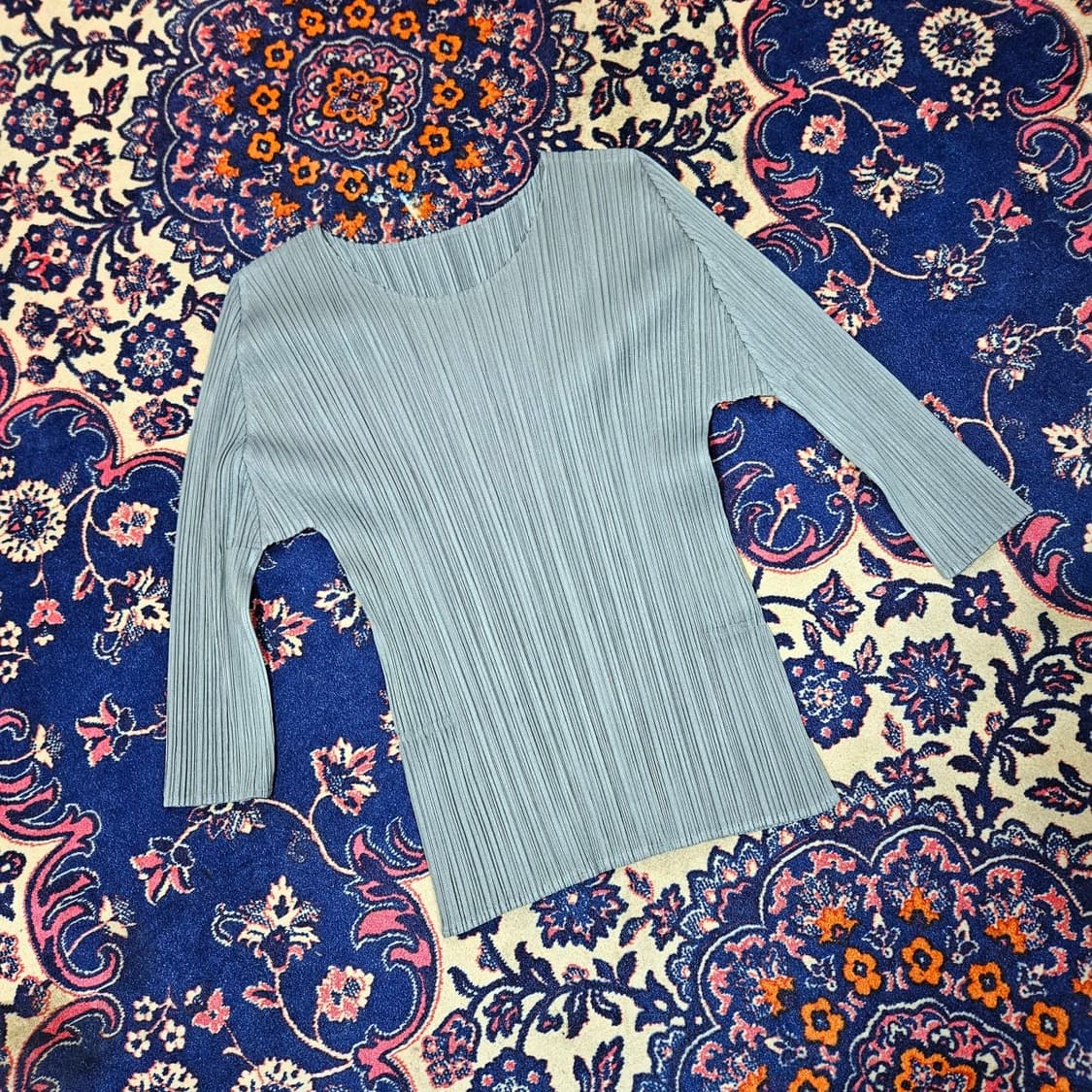  (국내매장) 플리츠플리즈 7부 라운드넥 셔츠 상품이미지1