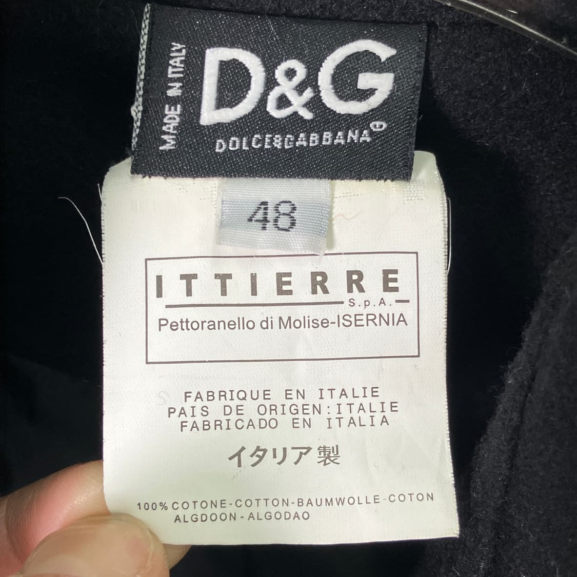 돌체앤가바나 블랙 더블 브레스티드 피코트 48 상품이미지3