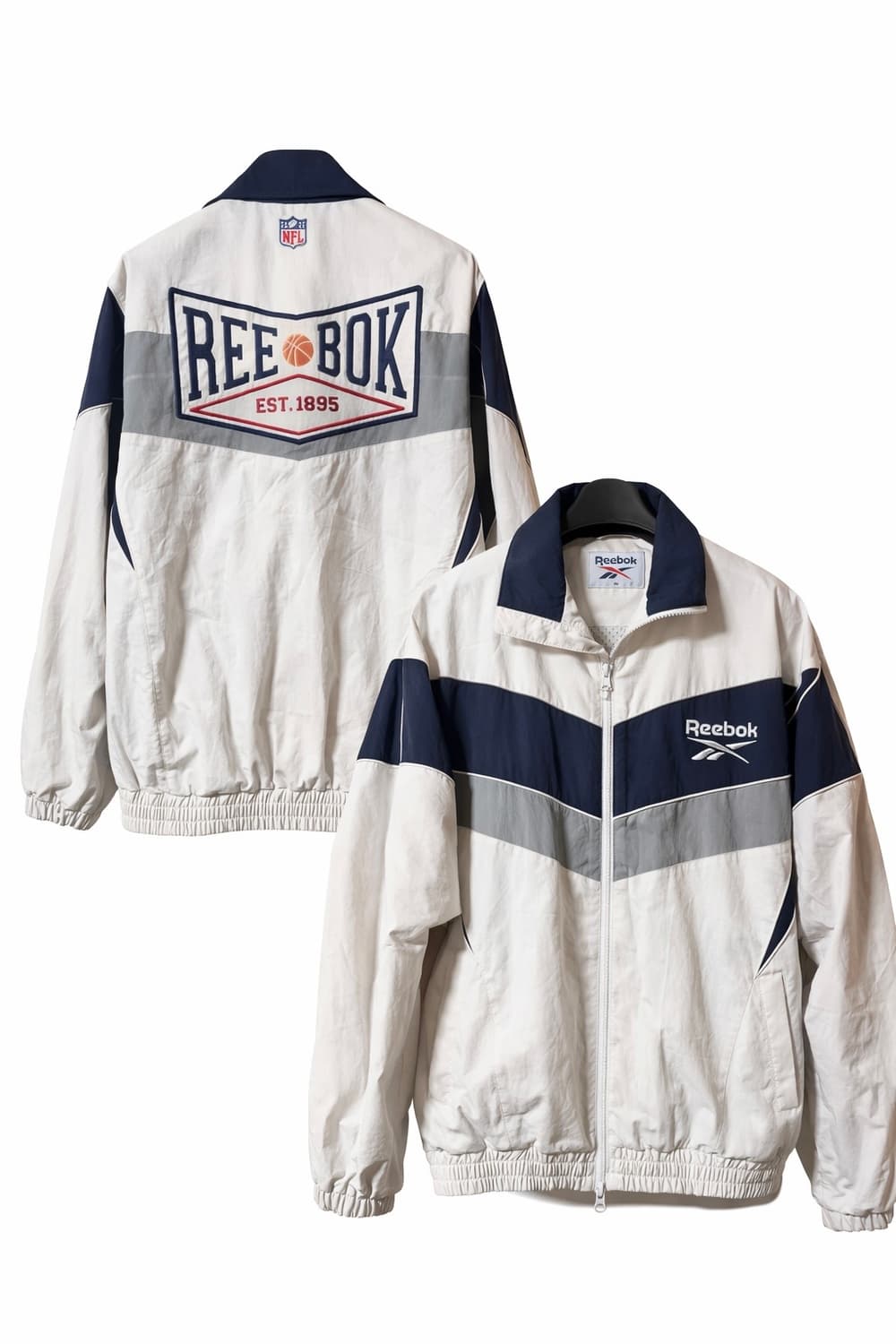 90‘s 올드스쿨 리복 빅로고 컬러블록 나일론 바람막이 95 상품이미지1