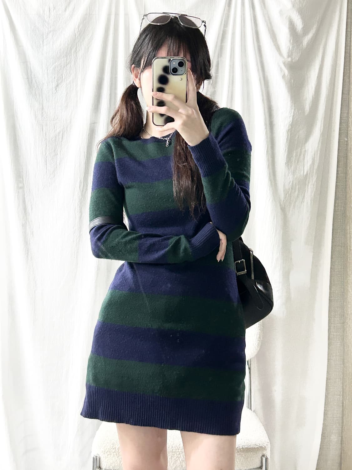 폴로 단가라 메리노울 니트 원피스 상품이미지2