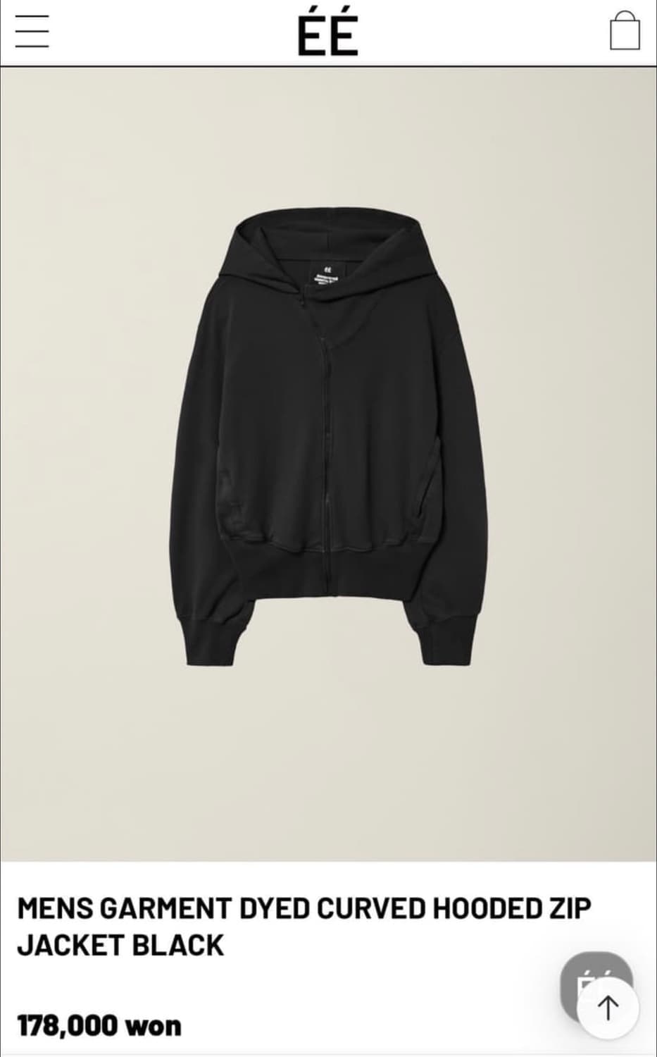 누마레 ee 후드집업 블랙 XL 상품이미지1