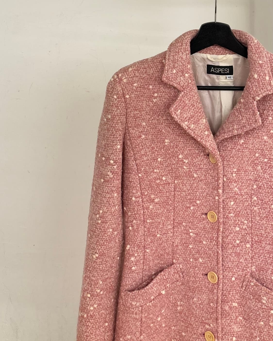 아스페시 핑크 트위드 웰트 포켓 코트 자켓 상품이미지3