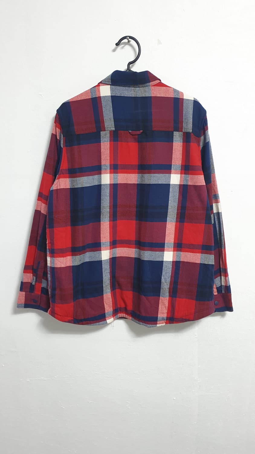 유니클로 레드 체크무니 털 자켓(XL) 상품이미지2
