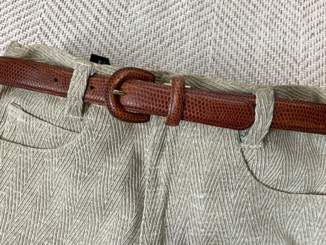 빈티지 크로커다일 브라운 벨트  J03838 상품이미지2