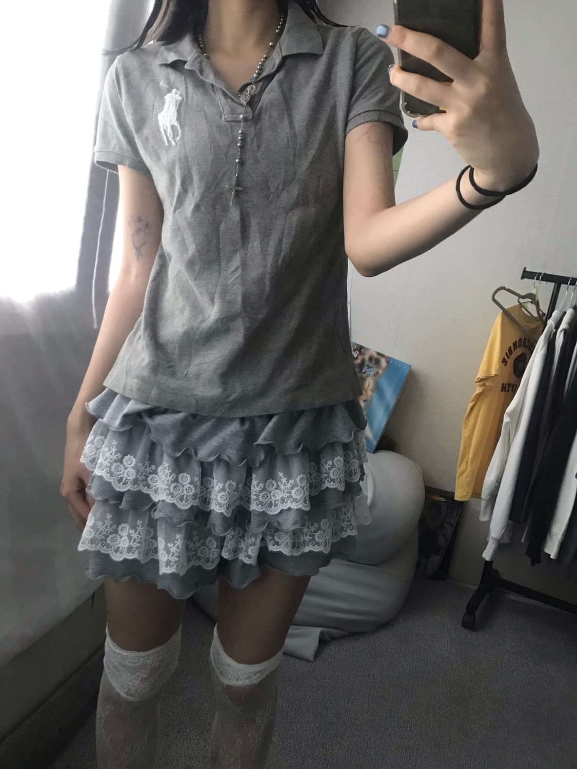폴로 그레이 딱붙핏 빅포니 반팔티셔츠 상품이미지6