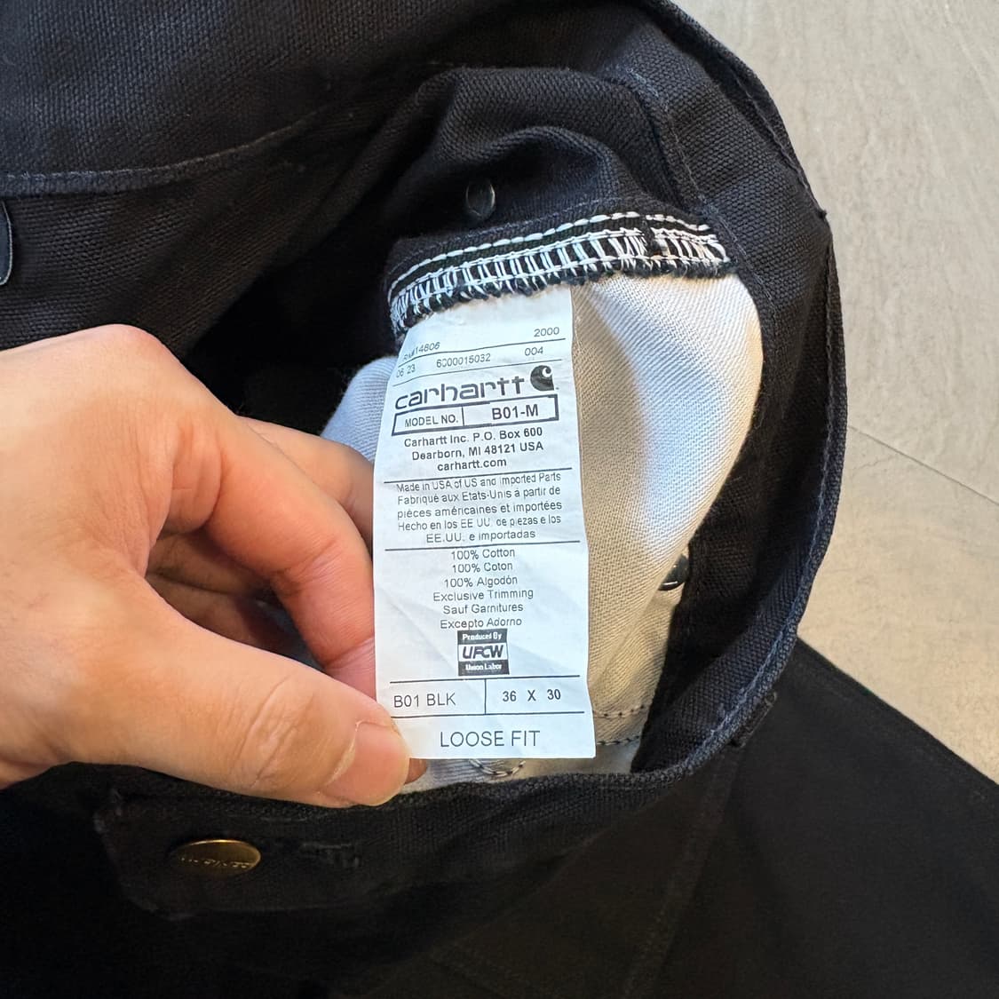 칼하트 정품 블랙 더블니 팬츠 바지 상품이미지6