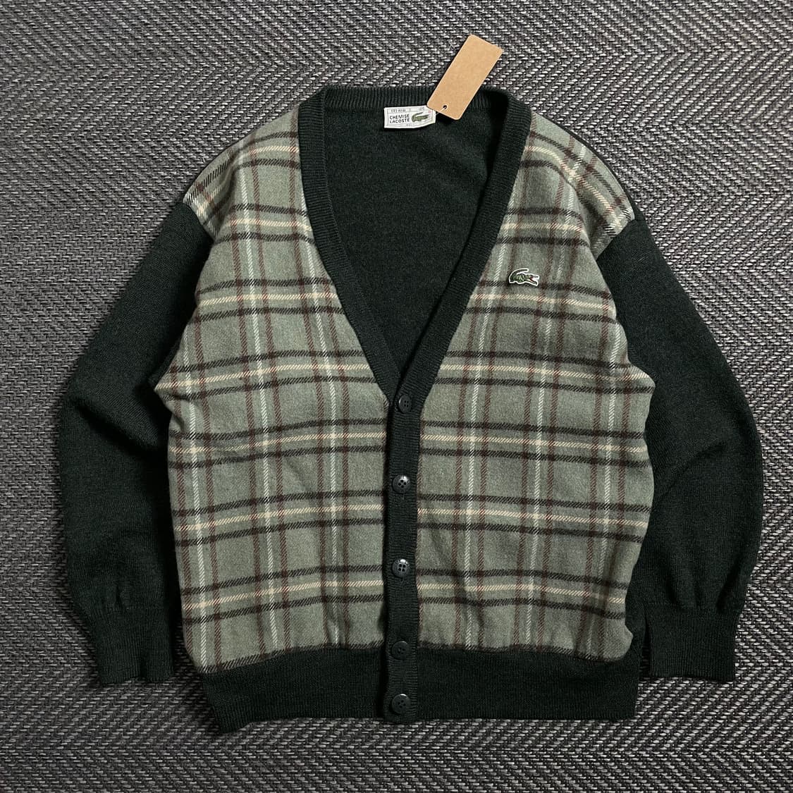 라코스테 아카이브 울 혼방 체크 가디건o 4388 상품이미지1