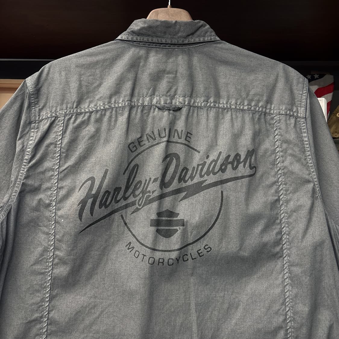 할리데이비슨 피그먼트 다잉 H-DMC 스텐실 워크셔츠 N1066 상품이미지6