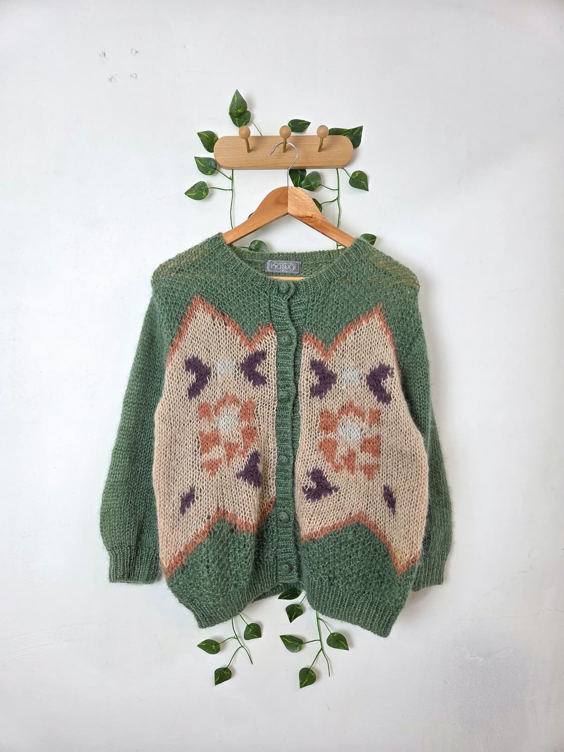 그리너리 패턴 가디건 상품이미지1
