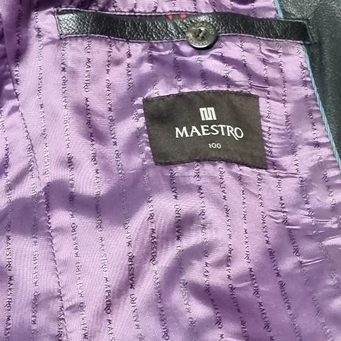 LG패션 마에스트로 블랙 가죽 남성 자켓(100) 상품이미지5