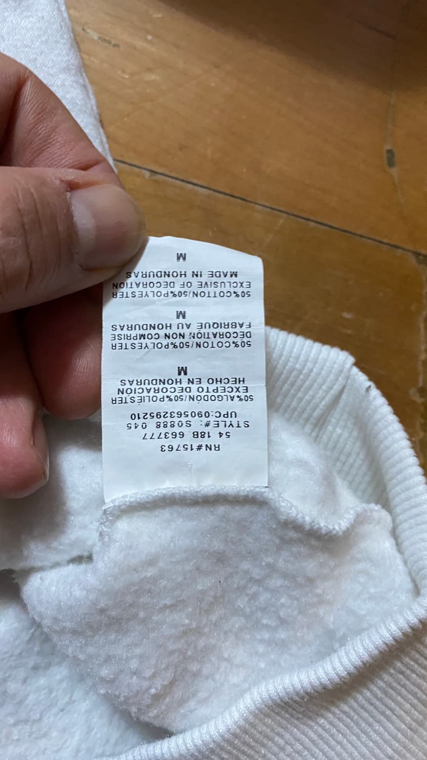 챔피온 흰색 맨투맨 아시아핏 XL 상품이미지4