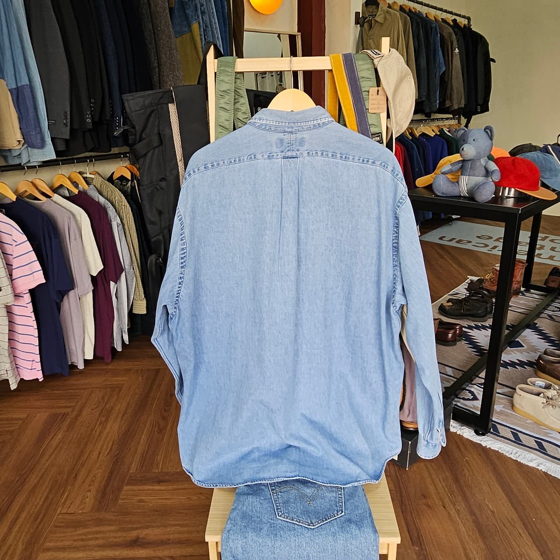 90s 폴로 빅 셔츠 데님 (표기 사이즈 XL) 상품이미지4