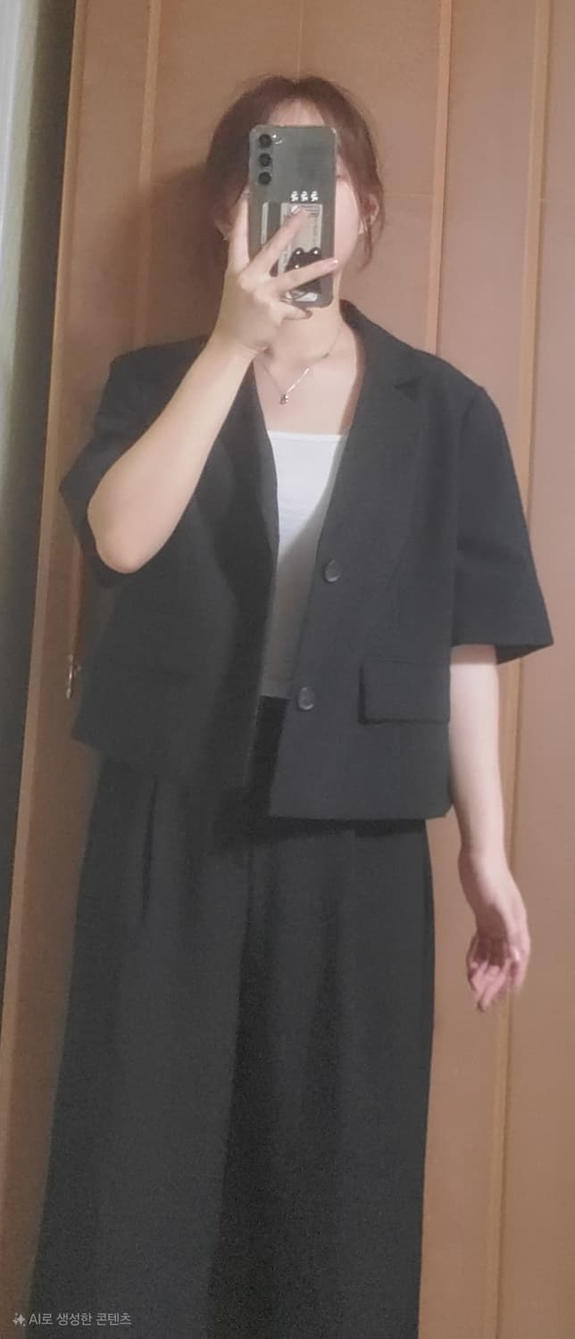투버튼 자켓 세미크롭 상품이미지2