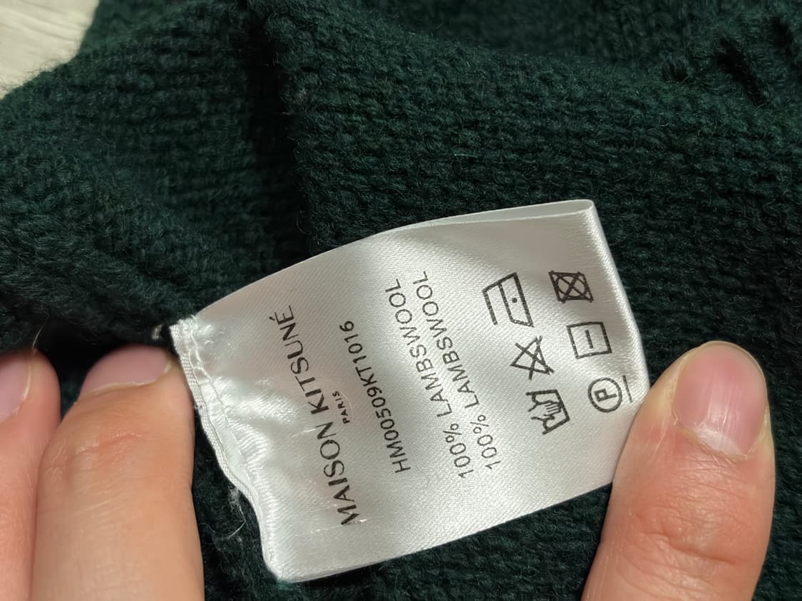 메종키츠네 빅 폭스 헤드 풀오버 니트 다크 그린 L 상품이미지5