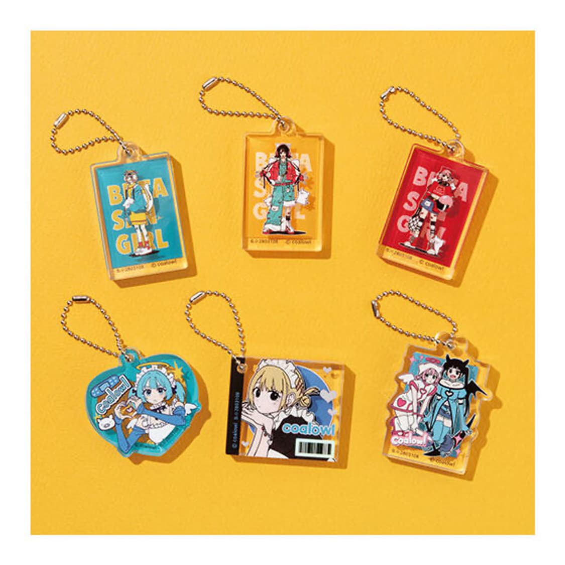 콜아울 coalowl 일본 일러스트 즛토마요 가챠 아크릴 블록 키링 체인 상품이미지1