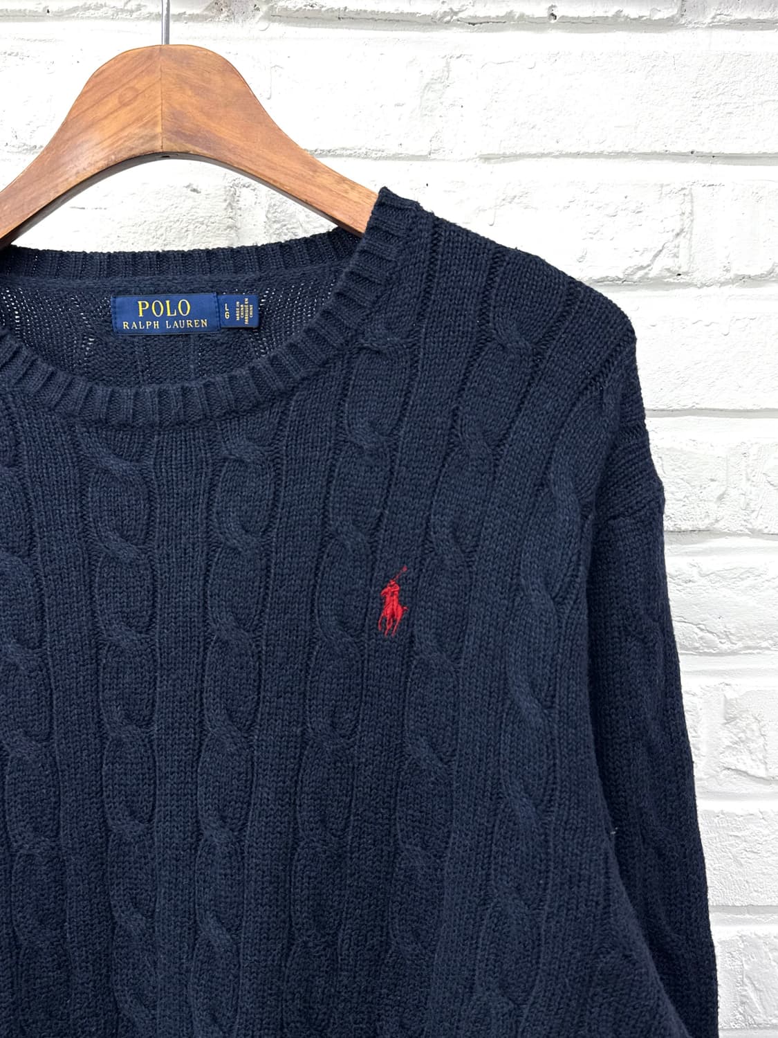 폴로 네이비 꽈베기 니트 상품이미지4