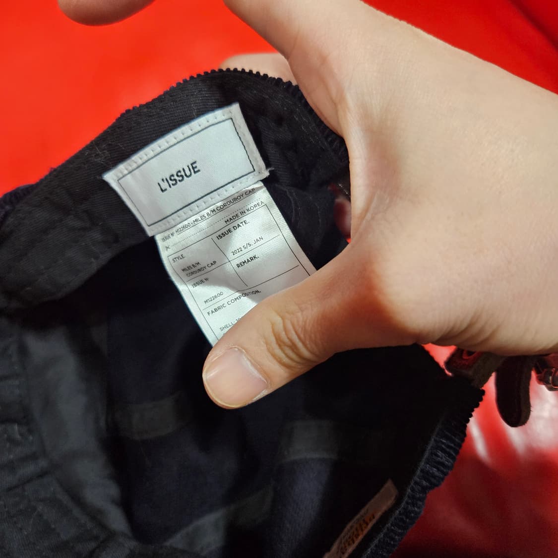 리슈(L'ISSUE) 22ss 네이비 코듀로이 볼캡 Free 상품이미지7