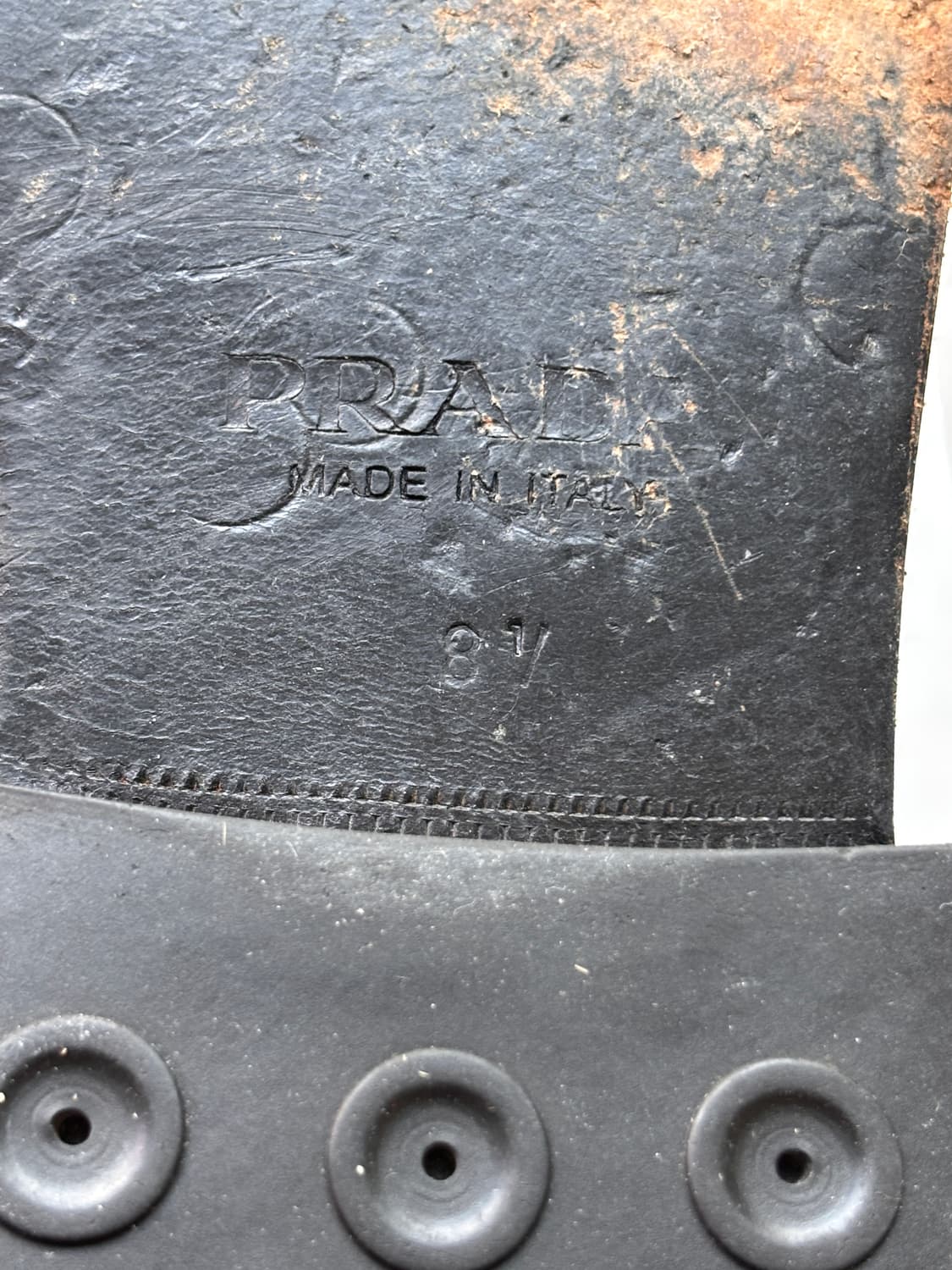 Vintage Prada SquareToe DerbyShoes UK8.5 상품이미지8