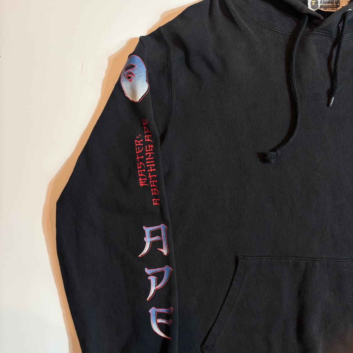 베이프 A BATHING APE 슬리브 로고 풀오버 후드 상품이미지3