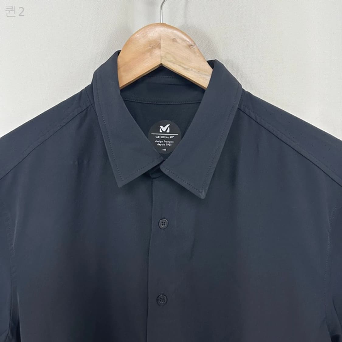 밀레골프 남자 스판 시원한 셔츠 반팔티 검정 105 상품이미지2