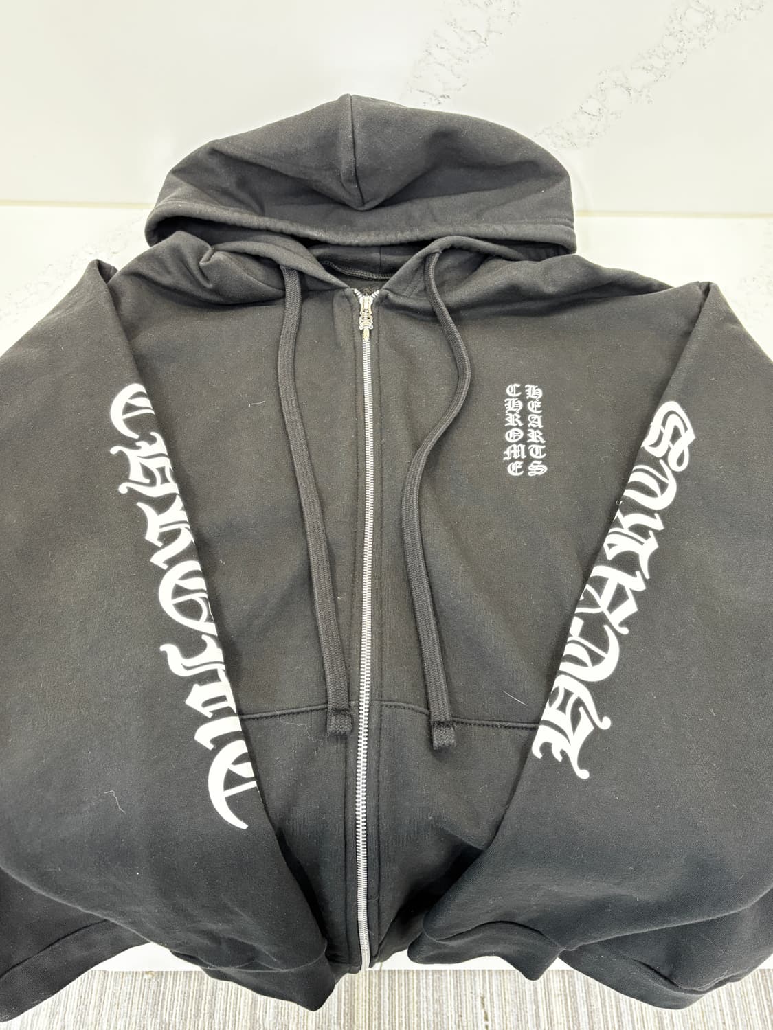 [2XL]크롬하츠 버티컬 로고 후드집업 상품이미지3