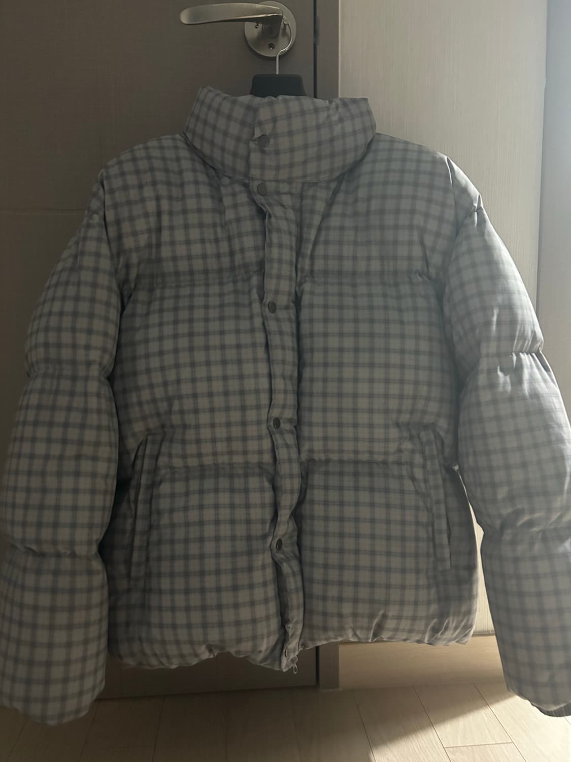 플레이드 패턴 덕 다운 패딩 상품이미지1