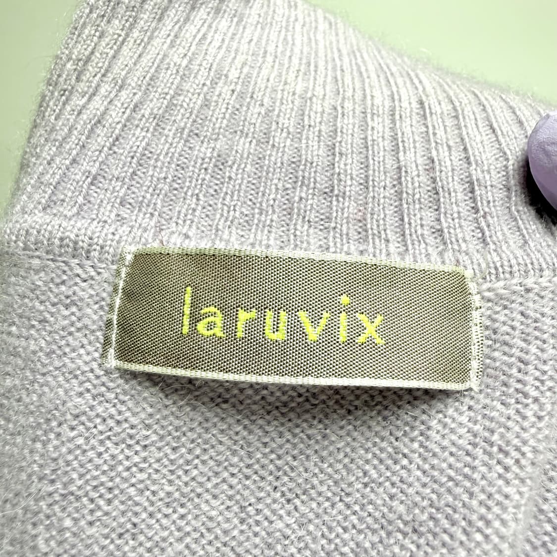 [캐시미어 100%] 라벤더 반폴라 하프넥 목폴라 니트 L 상품이미지4