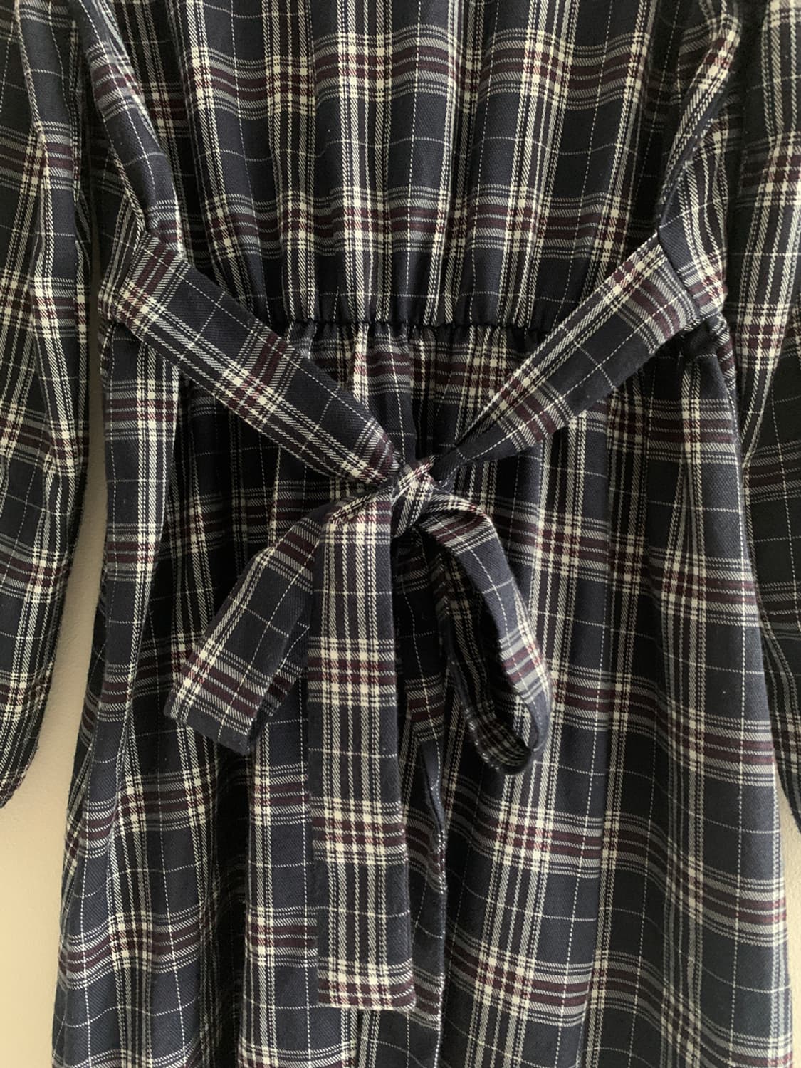 Check Frill Ribbon Dress(Navy) 상품이미지8