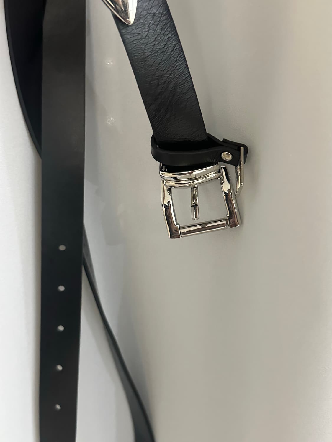 트리밍버드 Minimal Cowhide Leather Belt [블랙] 상품이미지7