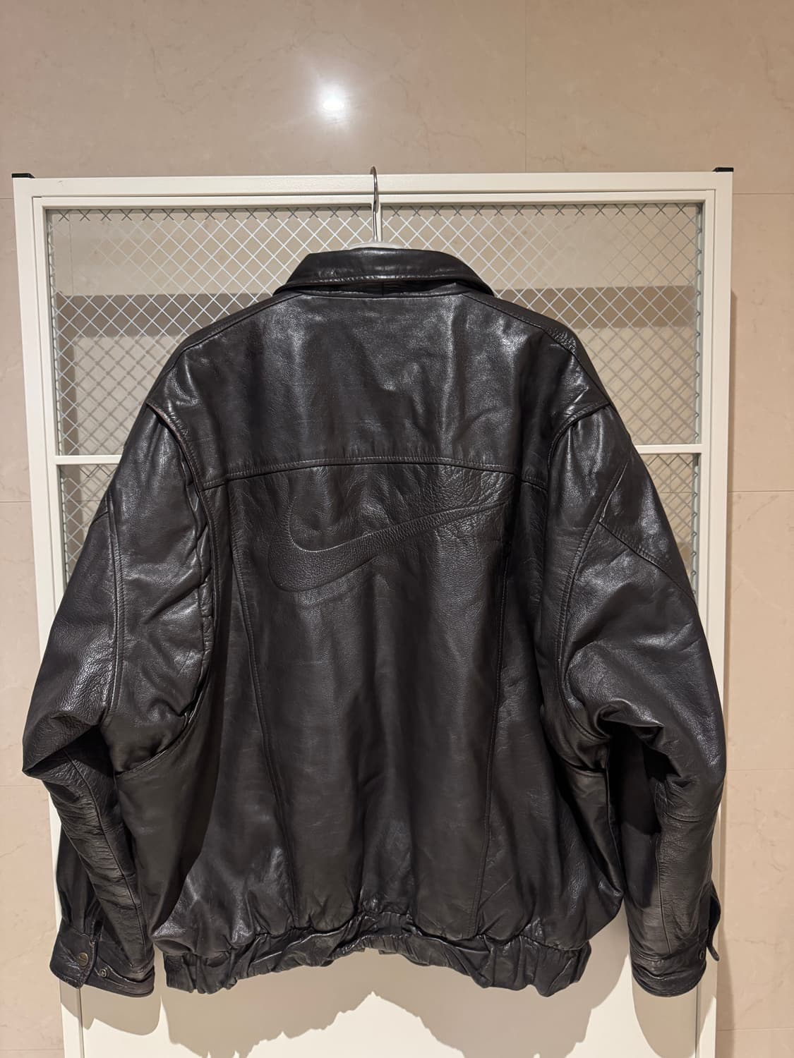 나이키 빅스우시 빈티지 레더 자켓 브라운 상품이미지2