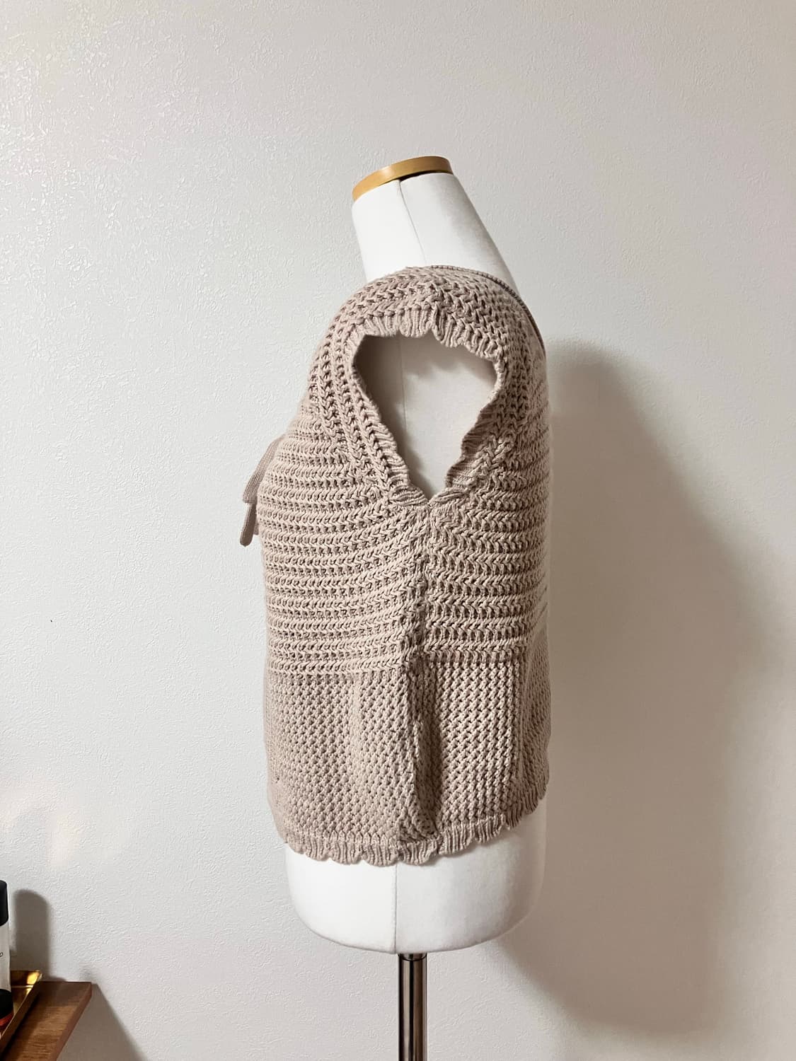 크롭 니트베스트 모리걸 하구미 레이어드룩 로걀 상품이미지3