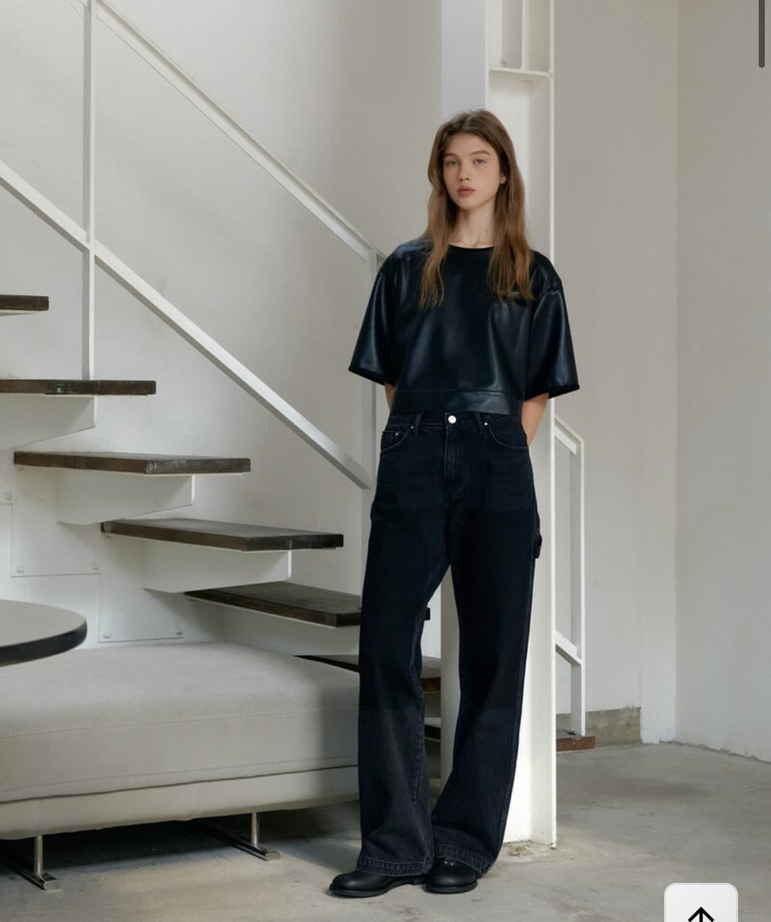 새상품) 렉스튜디오 블랙포인트 워싱데님팬츠 M (정가 139,000원) 상품이미지5