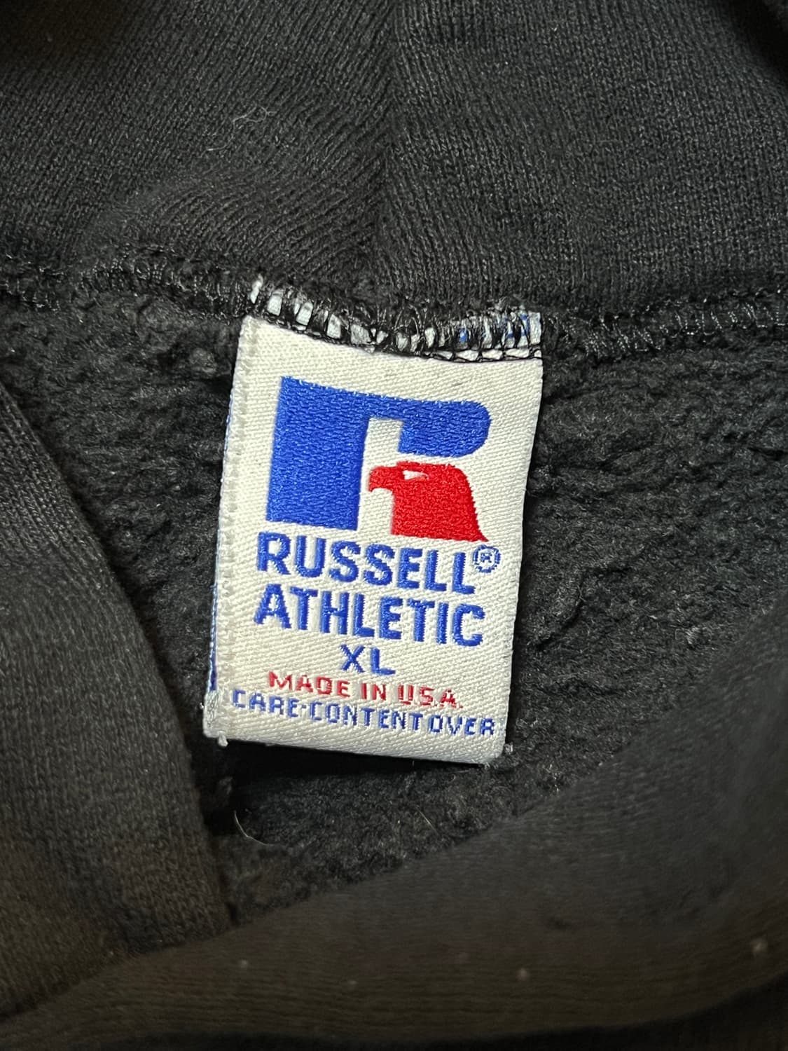 90s USA 러셀 빈티지 후드 블랙 XL 상품이미지8