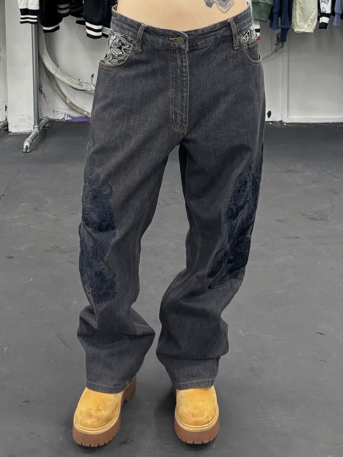 카라쿠리 타마시 오리엔탈 드래곤 데님팬츠 상품이미지3