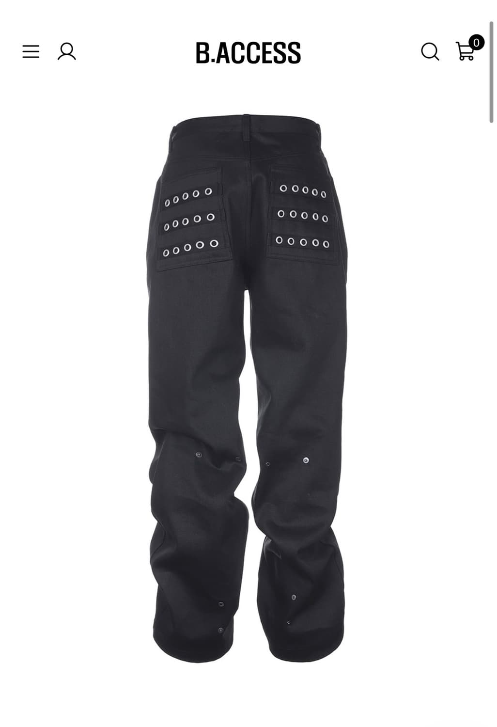 Eyelet Button Black Jeans 상품이미지1