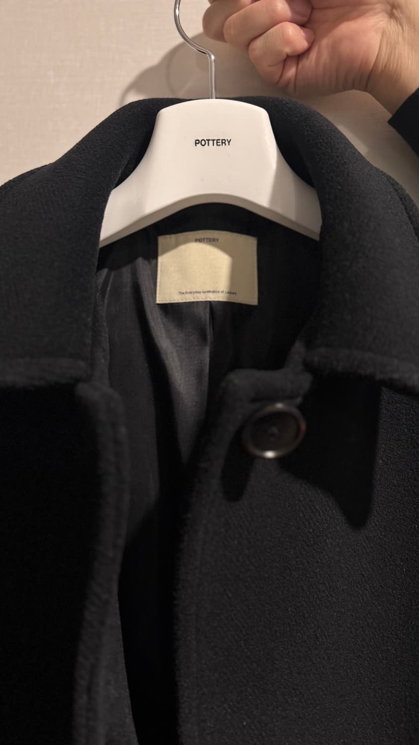  포터리 우먼 오버사이즈 하프 코트_블랙  상품이미지7