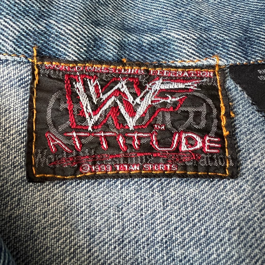 빈티지 90s WWF Stone Cold 데님 자켓 상품이미지3