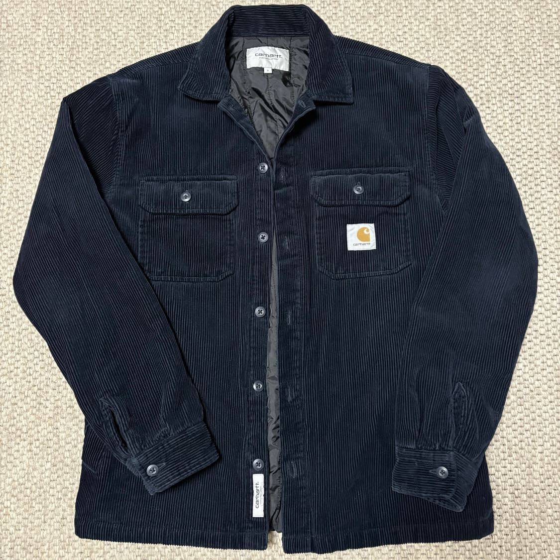 칼하트wip 코듀로이 패디드 셔츠 네이비 상품이미지1