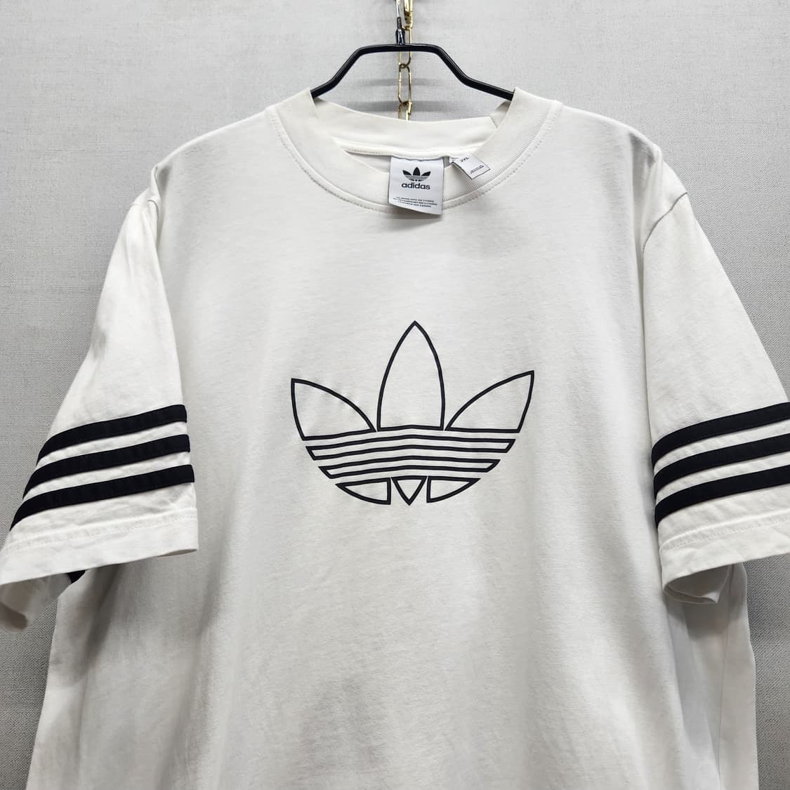 아디다스 파이어버드 빅로고 삼선 반팔티 2XL(L) 남여공용 상품이미지2