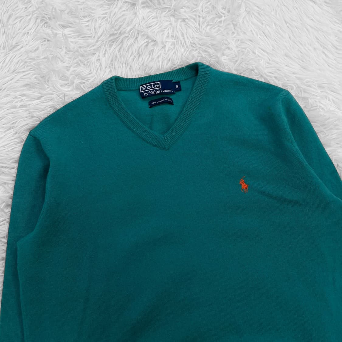 폴로 랄프로렌 포니 로고 램스울 브이넥 니트 민트 상품이미지3