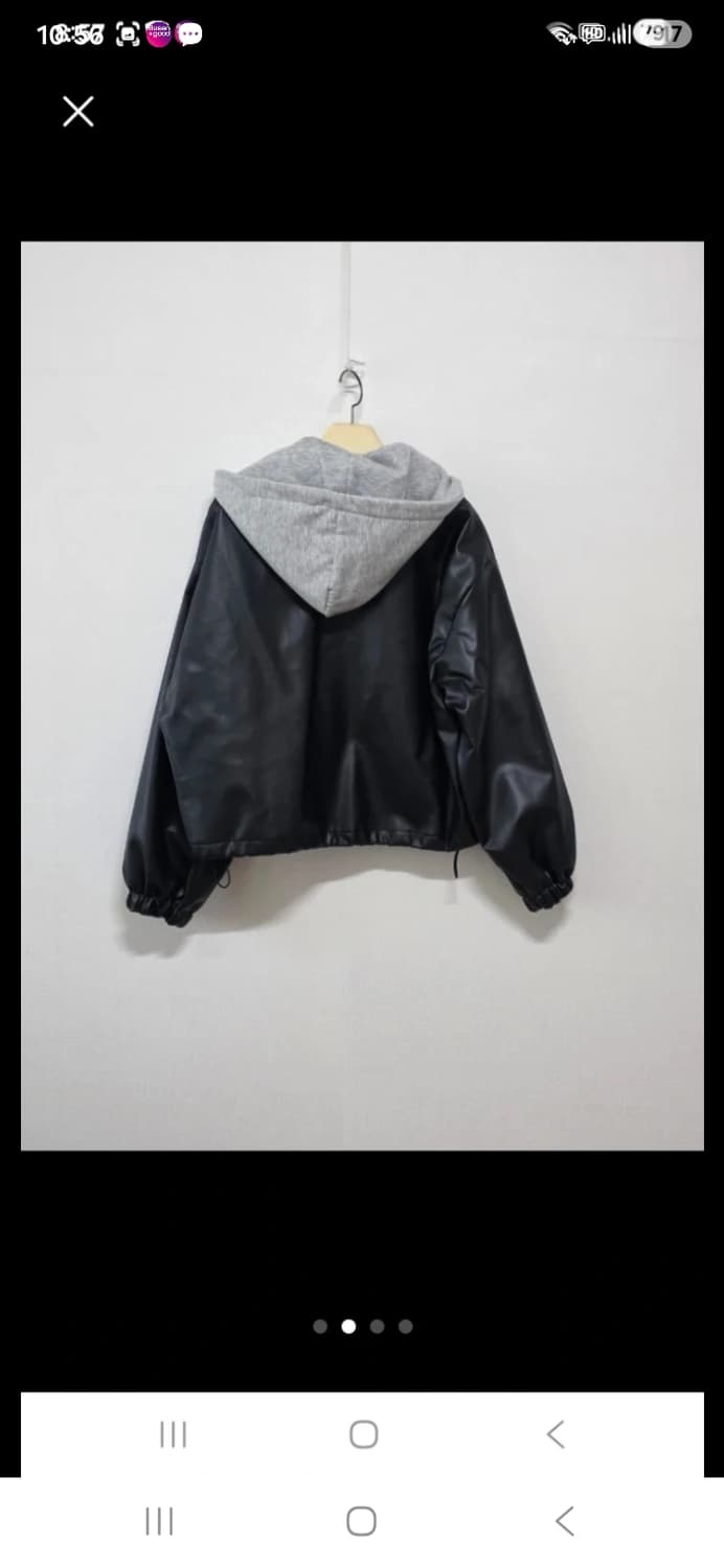 인조가죽 후드 자켓 상품이미지2